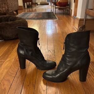 Dominic D’Or Sleek  Dark Grey/Dark Brown Heeled Boots with Chunky Heel